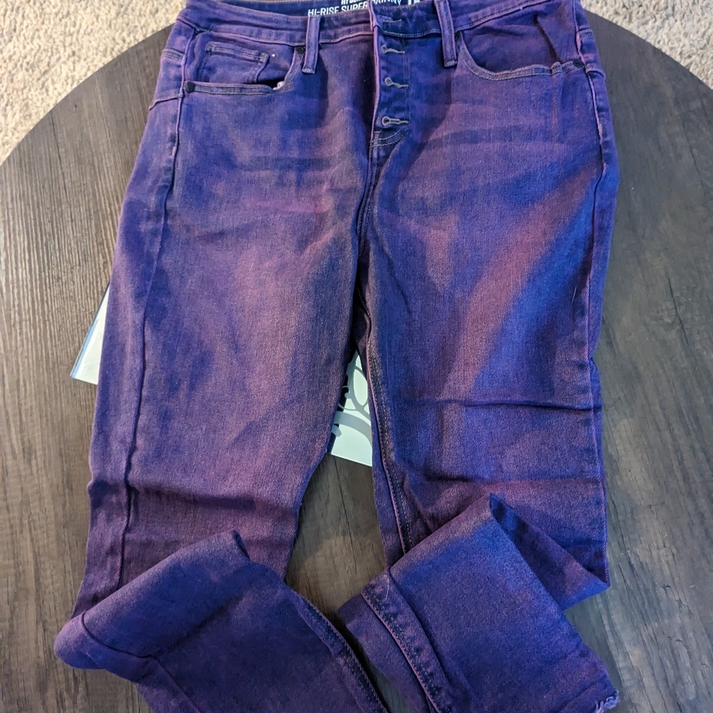 Purple Acid wash skinny jeans Hot Topic